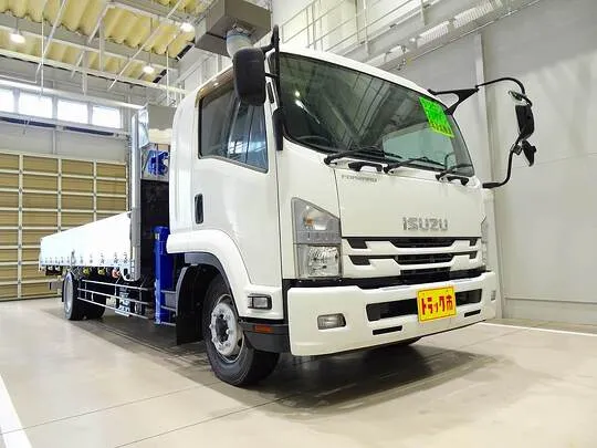 【年次点検済】フォワード 7.2t 増トン ワイドベッド付 アルミブロック タダノ5段クレーン付 260ps