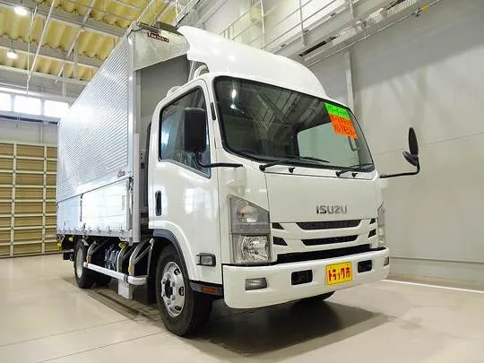 エルフ 3.65t 高床 ワイドロング アルミウイング フルゲート付