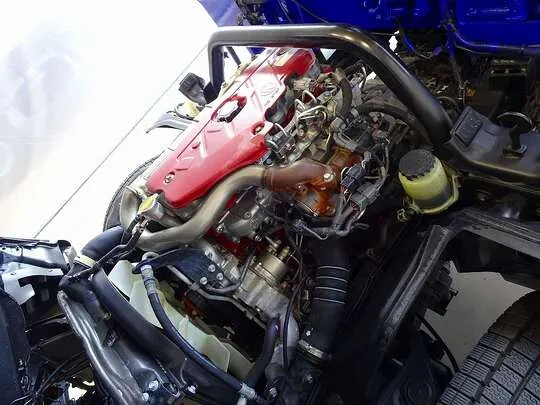 【年次点検済】デュトロ 3t 4WD 高床 標準ロング アルミブロック タダノ4段クレーン付
