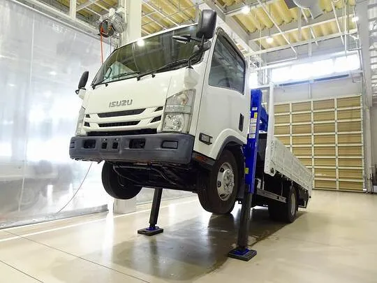 エルフ 3.4t 高床 ワイドロング タダノ4段セルフクレーン付
