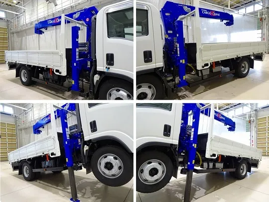 【年次点検済】エルフ 3.5t 高床 ワイドロング タダノ4段セルフクレーン付