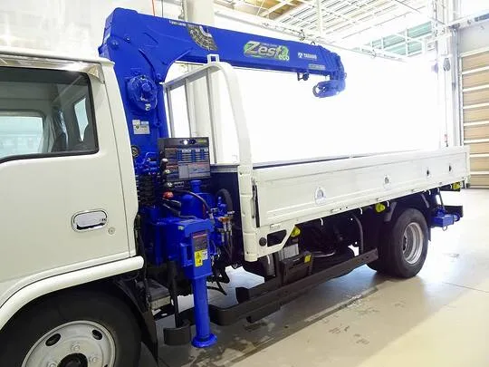 【年次点検済】エルフ 3t 高床 標準ロング タダノ4段クレーン付