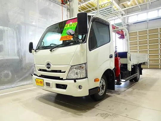 デュトロ 3t 4WD 高床 ワイドロング ユニック4段クレーン付 未使用車