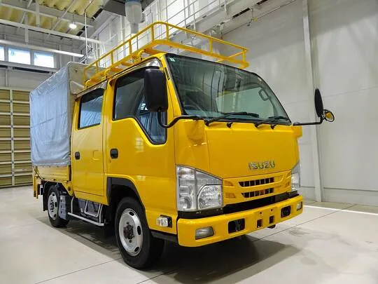 エルフ 0.8t 4WD FFL Sタイヤ 幌付 Wキャブ/垂直PG付