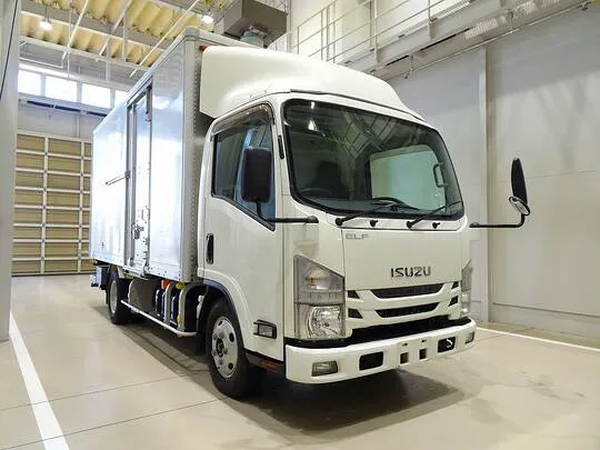エルフ 2.9t 高床 標準ロング アルミバン 格納ゲート/ 左右サイドドア付