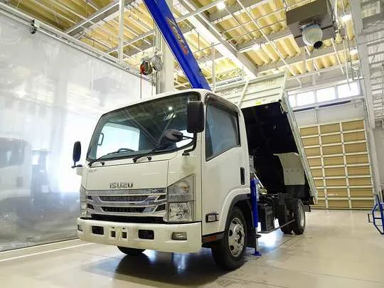 エルフ 2.95t 高床 ワイドロング タダノ4段クレーン付/ダンプ カスタムグレード