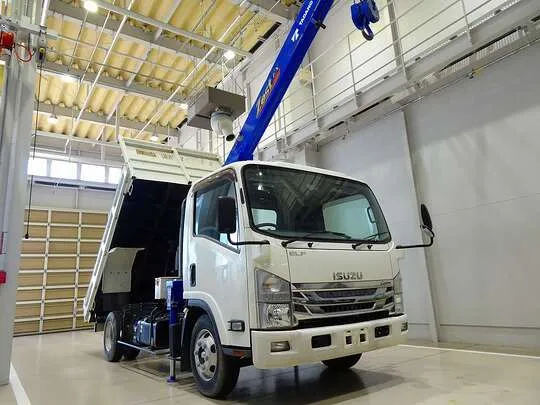 エルフ 2.95t 高床 ワイドロング タダノ4段クレーン付/ダンプ カスタムグレード